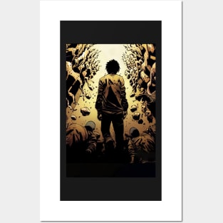 alone man walking to hell Posters and Art